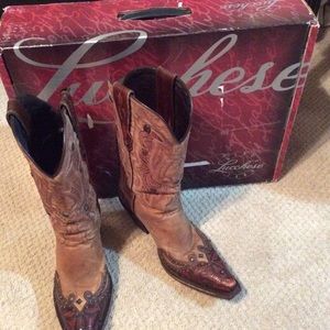 Lucchese Camel Tumbled Brown Cowgirl Boots 6.5